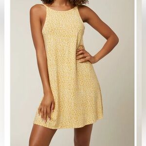 O’Neill P2P 17” Floral Morette Mini Dress Large Floral Yellow